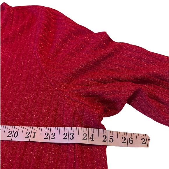 Calvin Klein Shimmer Red Scoop Neck Tunic Sweater  Size 2X W0XHL848 - Picture 7 of 14